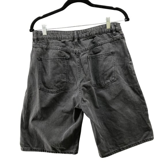 H&M Youth Teens 18 Loose Ample Denim Shorts Black Relaxed High Rise Girls - Picture 2 of 11